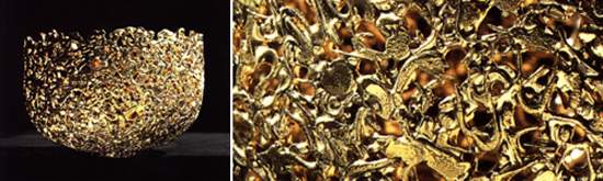 fine gold lustred bowl by barry guppy