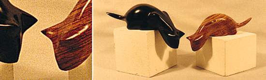 hand carved animals by john mainwaring